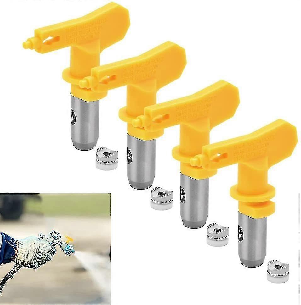 4 Pcs Tungsten Steel 517 & 415 Airless Spray Nozzle Two Sizes Reversible Spray Gun With 4 Sealing