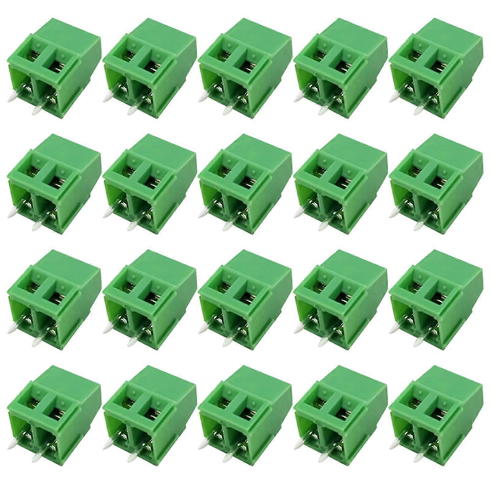 20 Pcs 2-pin 2.54mm Pcb Panel Mount Screw Terminal Block Connector 2 Pole Pitch