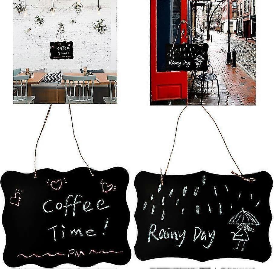 2023 Tableau noir suspendu - 2 pcs tableau ardoise noir effaçable, tableaux mémos d’écriture recto-verso pour les messages
