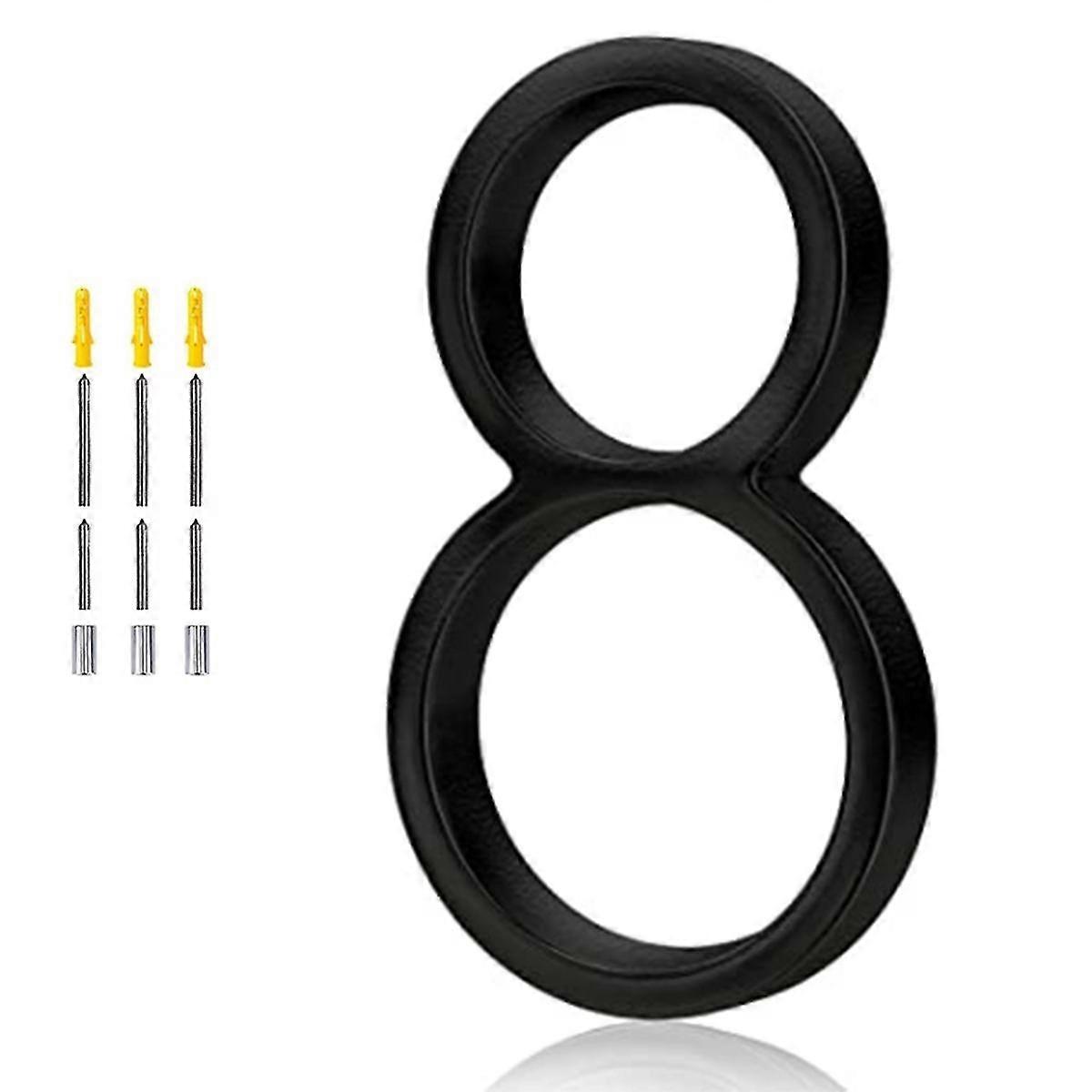 5.6 inch Floating House Number, DIY Numbers, Garden Door Mailbox Decor Number with , Coated Black 8