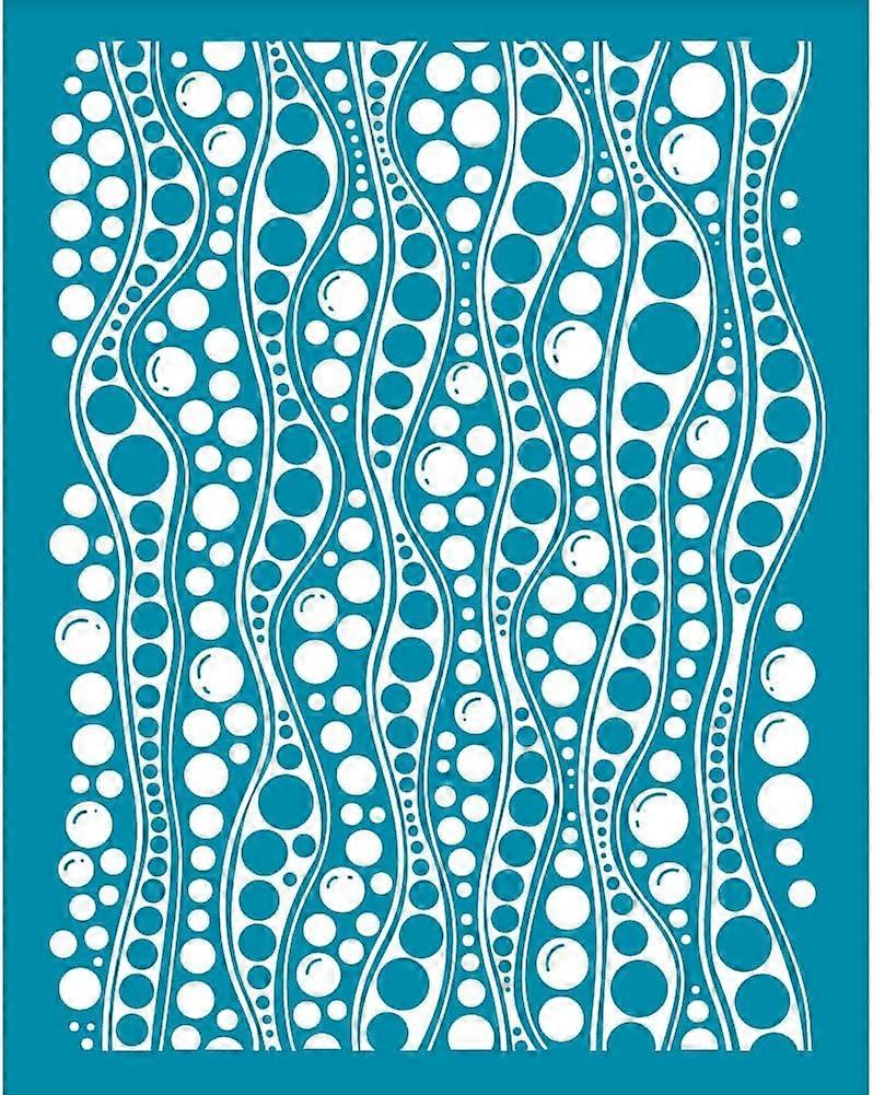4x5 Inch Clay Stencils Waves with Bubble Pattern Silk Screen for Polymer Silk Screen Stencils Bubble Wave Mesh Transfer Stencils Round Dot Mesh Stenci