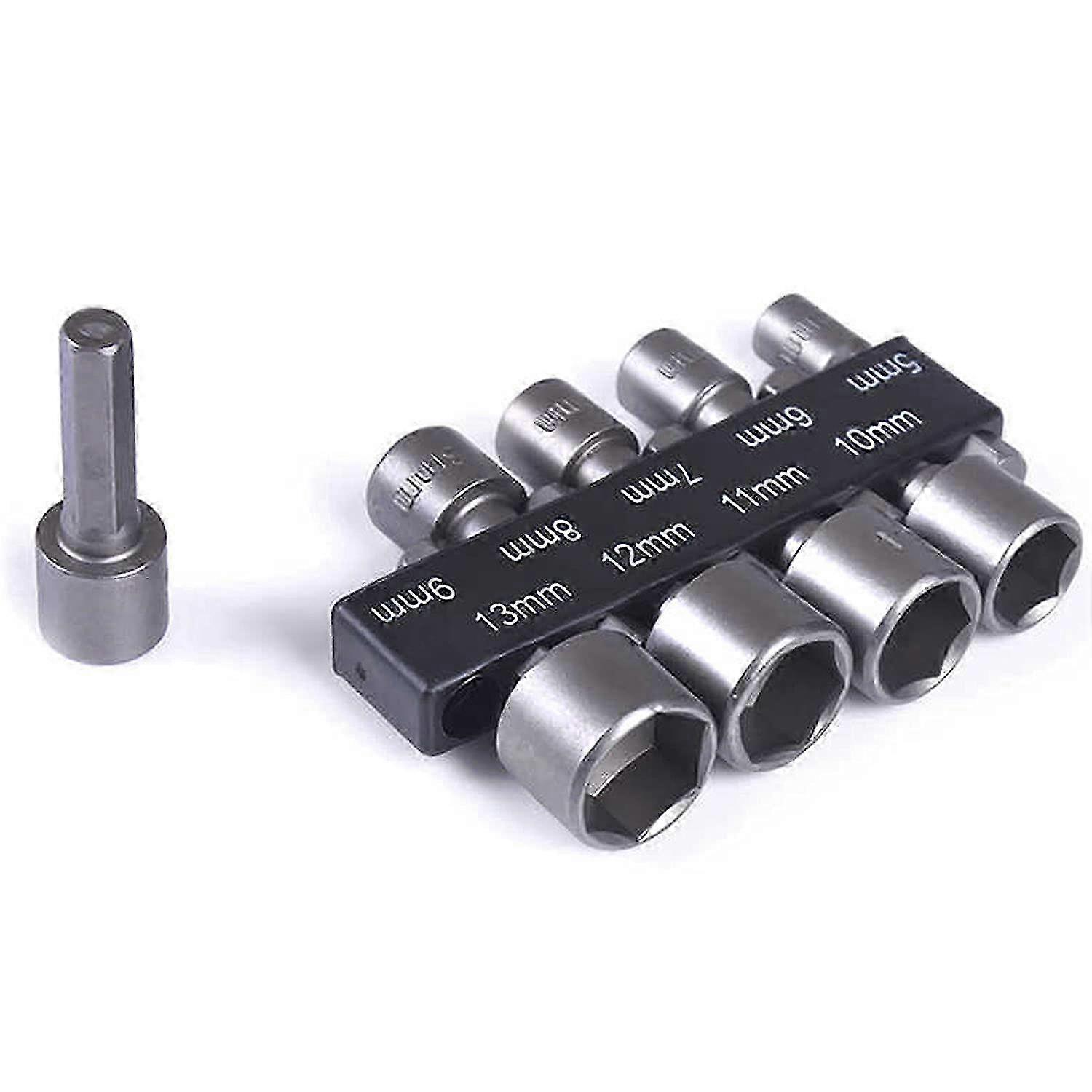 9 Pieces 5-13mm Socket Drill Bit Set, Bit Socket Set, for 1/4" Hex Shank Drill, Electric Screwdrivers and Drills, Cordless Screwdriver