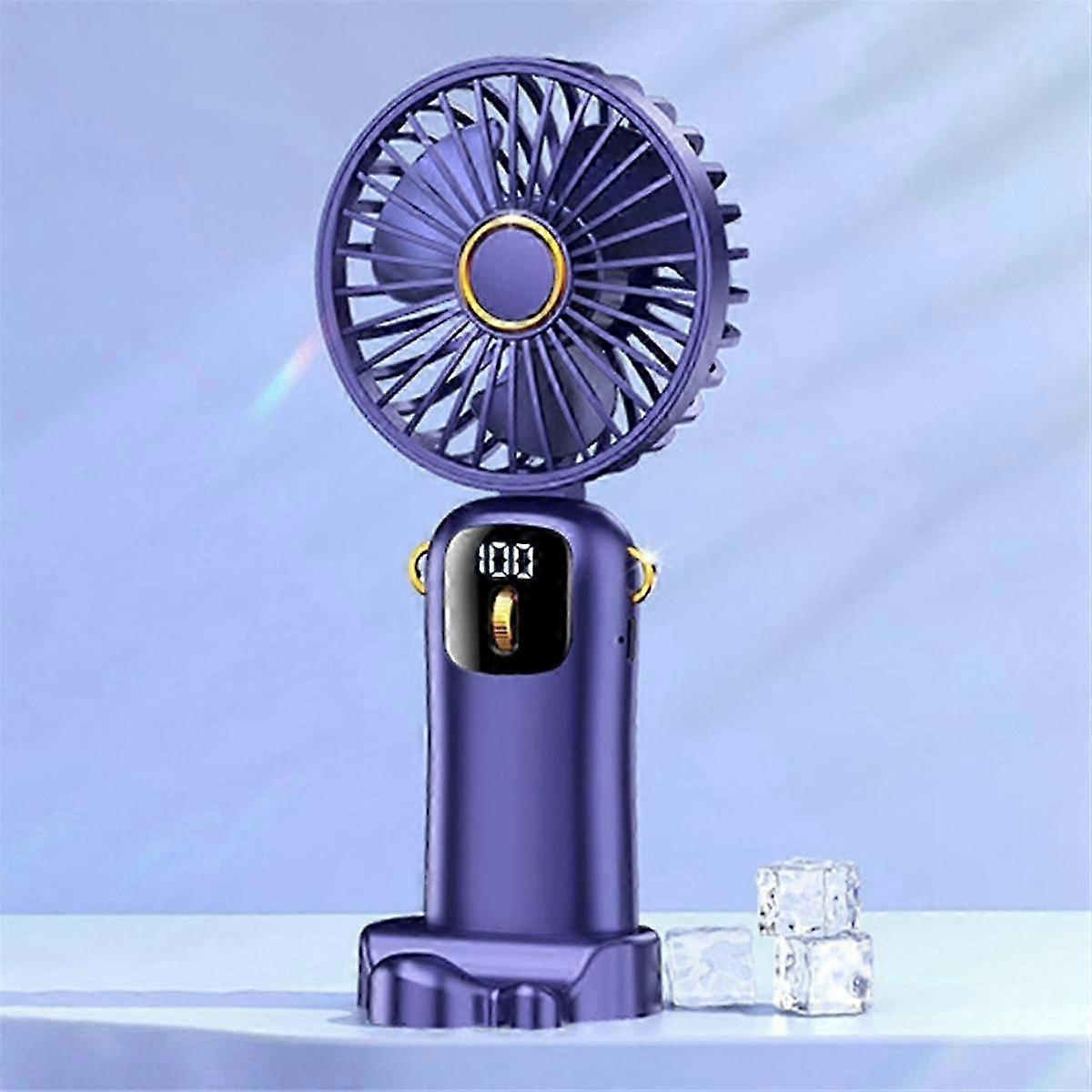 USB Handheld Fan, Mini Portable Desktop Folding Small Fan, Rechargeable Long-Life Fan