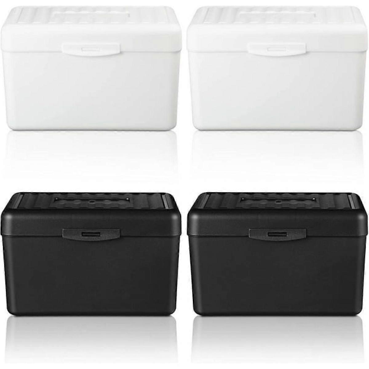 4 Pieces Index Card Box Flash Card Holder Notecard Box Index Card Organizer Flashcards for Recipes Filing Notes, Addresses and Recipes