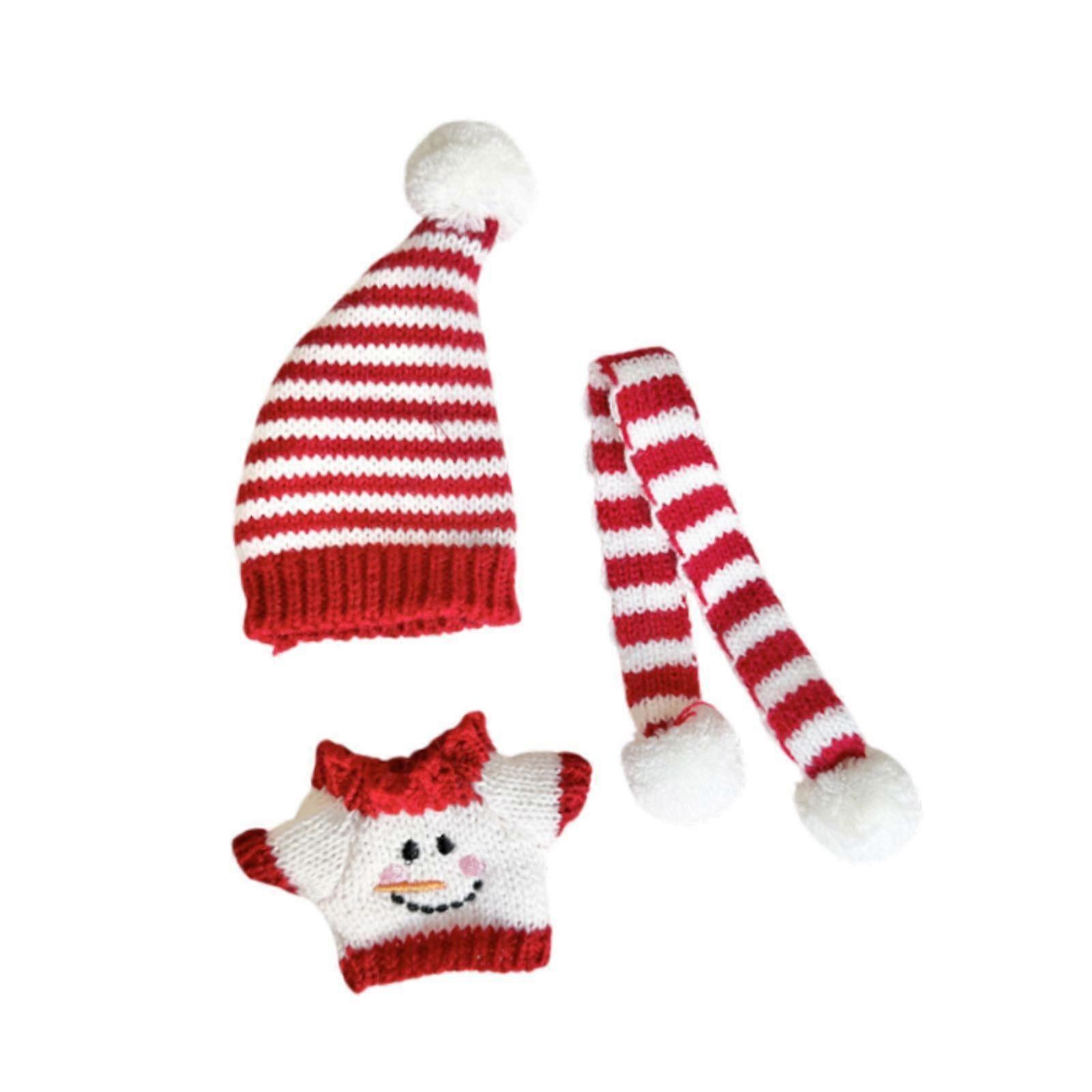 Plush Figure Knitted Sweater DIY Christmas Keychain Decoration for 6.69 inch style A