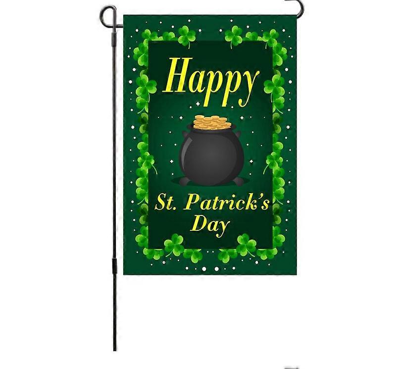 Irish Festival Flag with Vibrant Green Shamrock