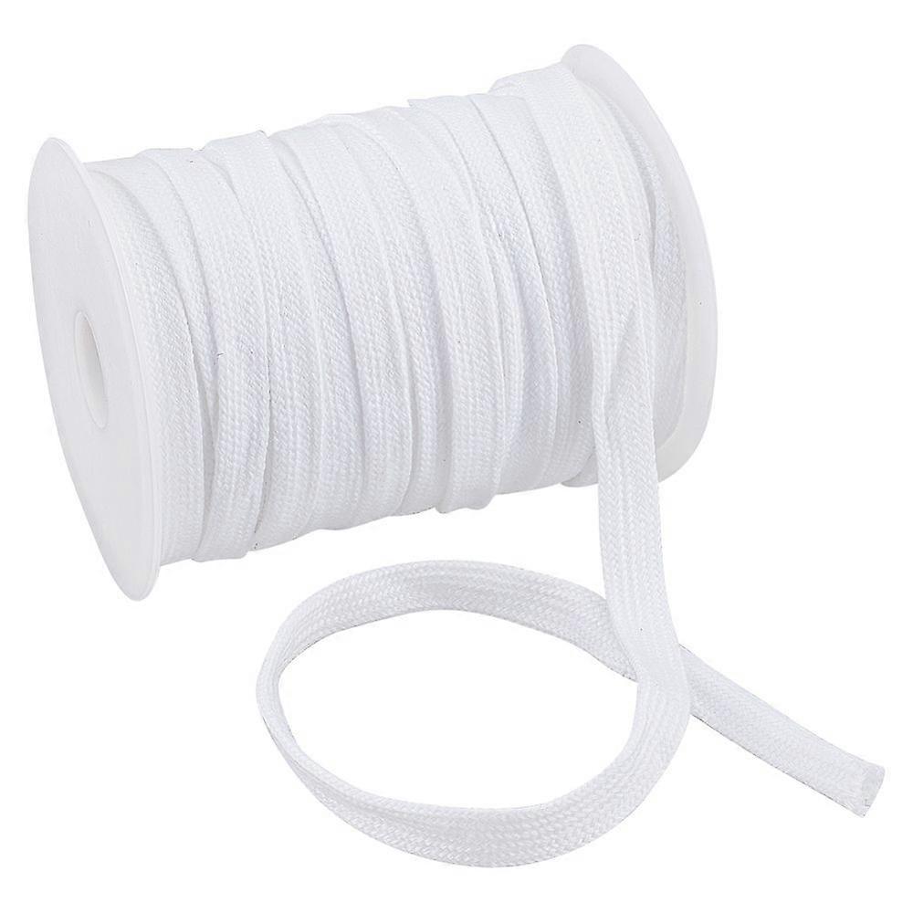 1 Bundle Flat Cotton Drawstring Cord Heavy Duty Double Layer Soft Hollow Cotton Rope for Garment Accessories White 12mm
