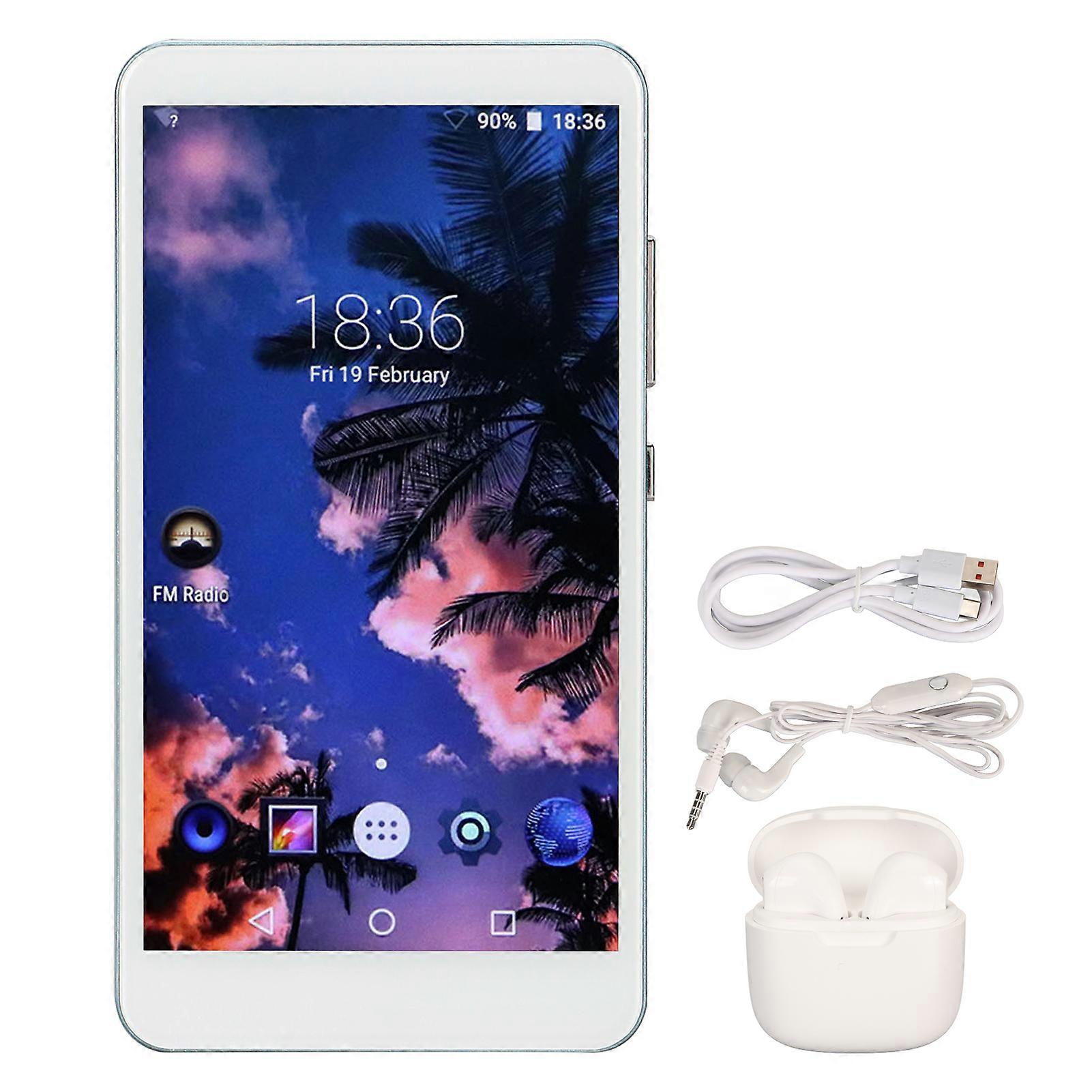 5.0 Inch MP4 Music Player Full Touch HD Screen Noise Reduction MP4 Player Portable Bluetooth5.0 Music Player for FM Radio Blue