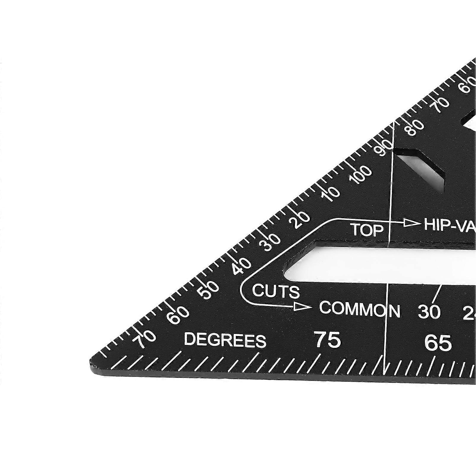 Inch Triangle Ruler Aluminum Carpenter Square 90 Degree 45 Degree Portable Woodworking Measuring Tool for DIY