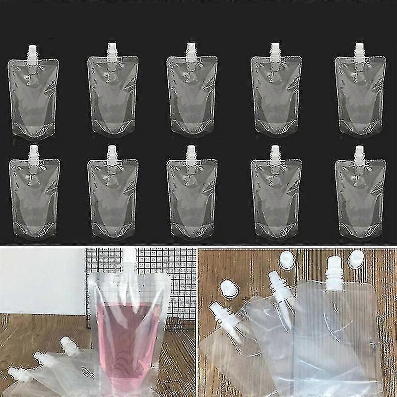 100pcs 200ml Stand Up Clear Plastic Bag Resealable Transparent Pouch