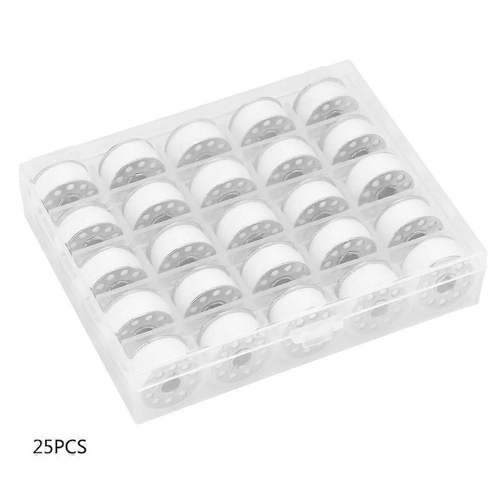 25pcs Portable Household Handcraft Sewing Kit Thread Home Use Tool with Storage Box (White)