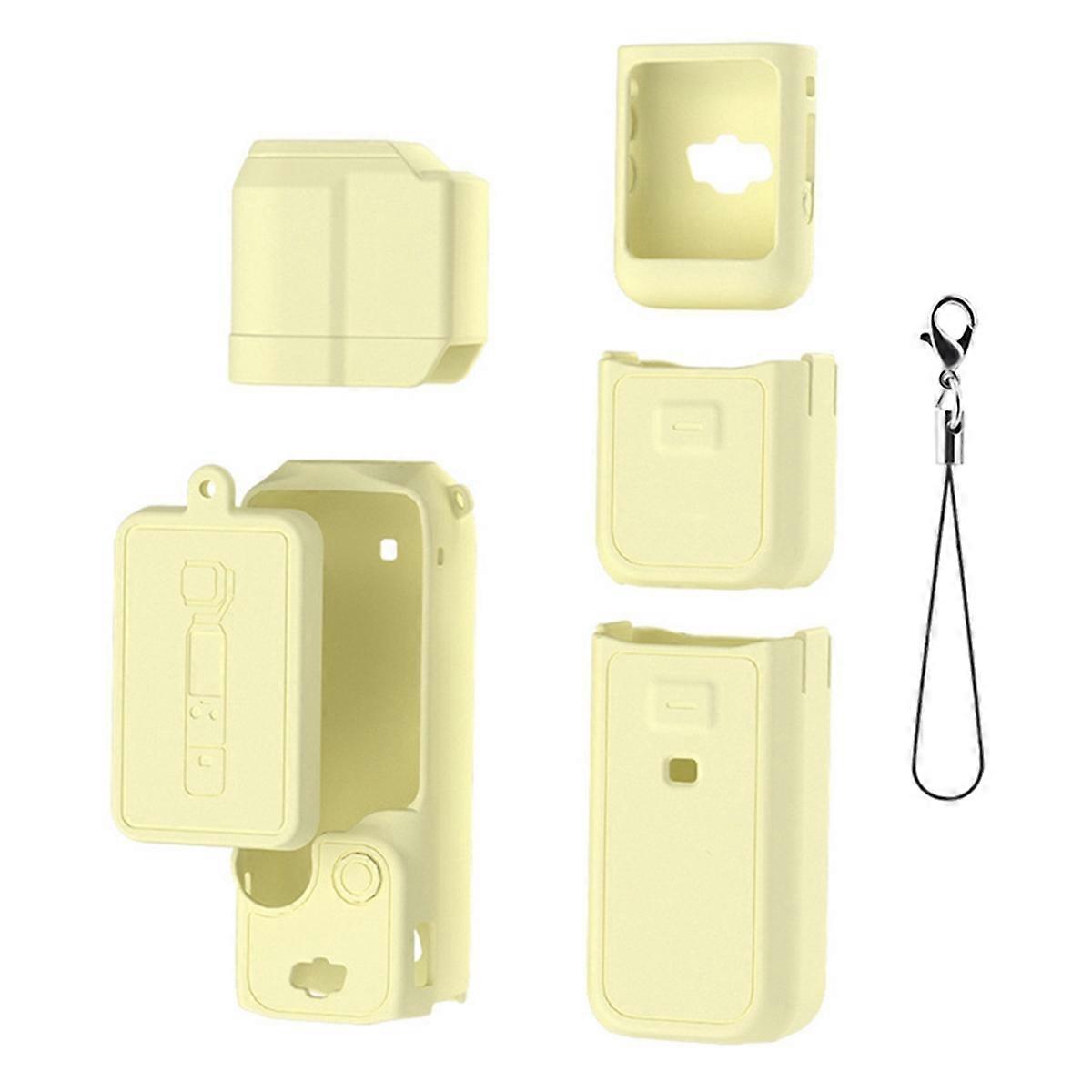Case Cover for 3 Silicone Protective Case Set with Body Case,Lens Protective Cover,Grip Cases B Yel