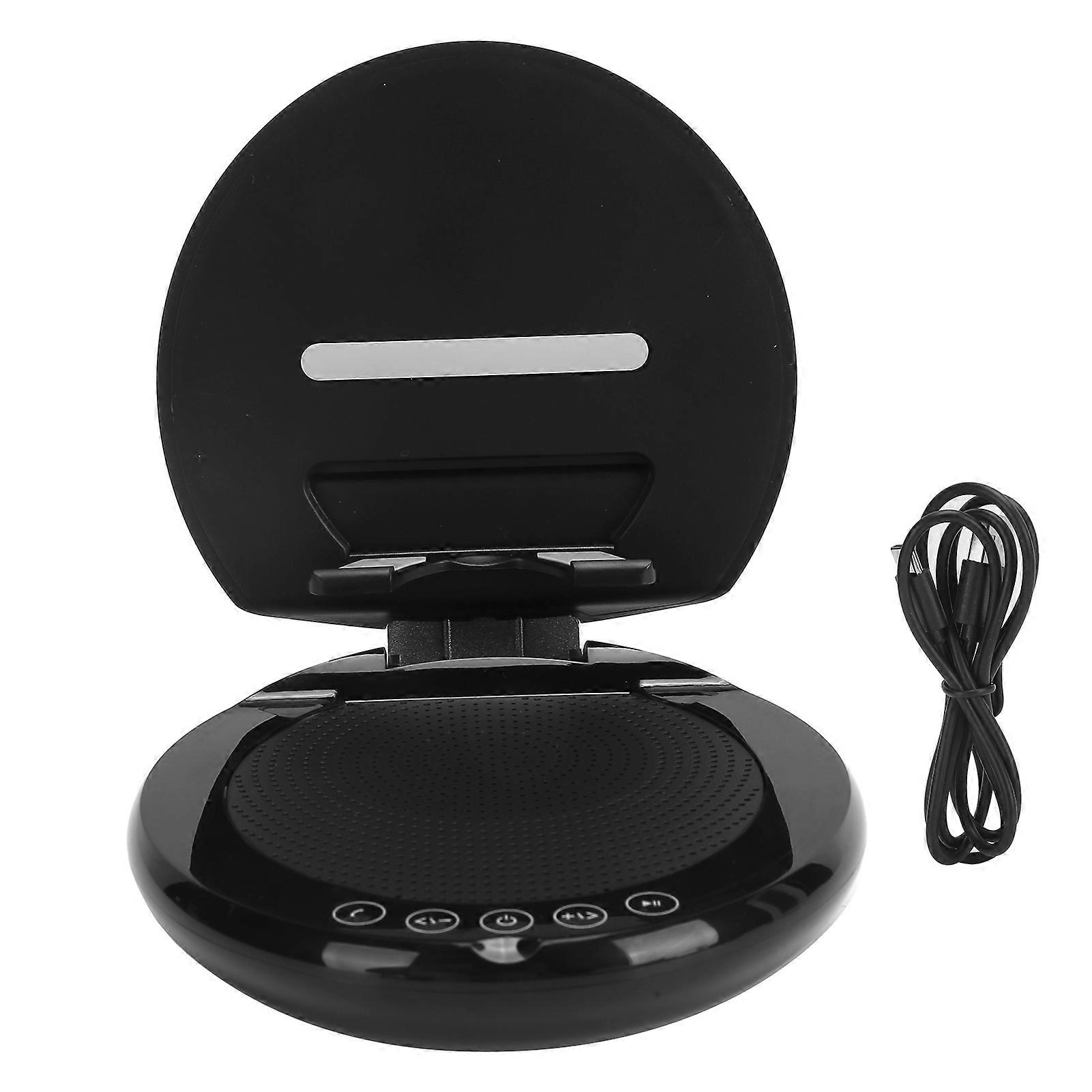 Portable Bluetooth 5.0 Speaker Phone Holder with Wireless Stereo Sound and Mic - Black