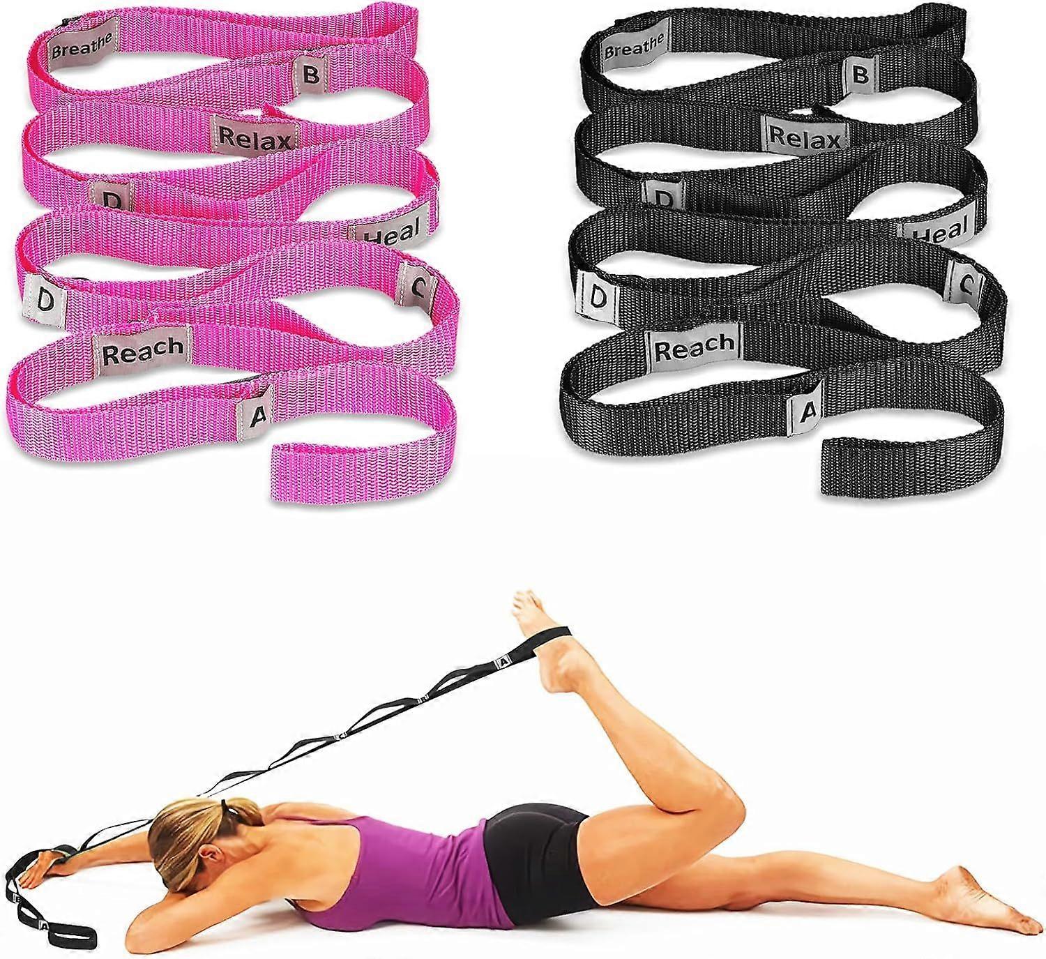 Stretching Strap Set with 10 Loops - Non-Elastic Yoga Bands