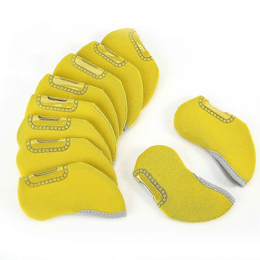 10 יחידות / סט חדש שימושי מגהצי גולף כיסוי ראש כיסוי מגן כדור (צהוב)