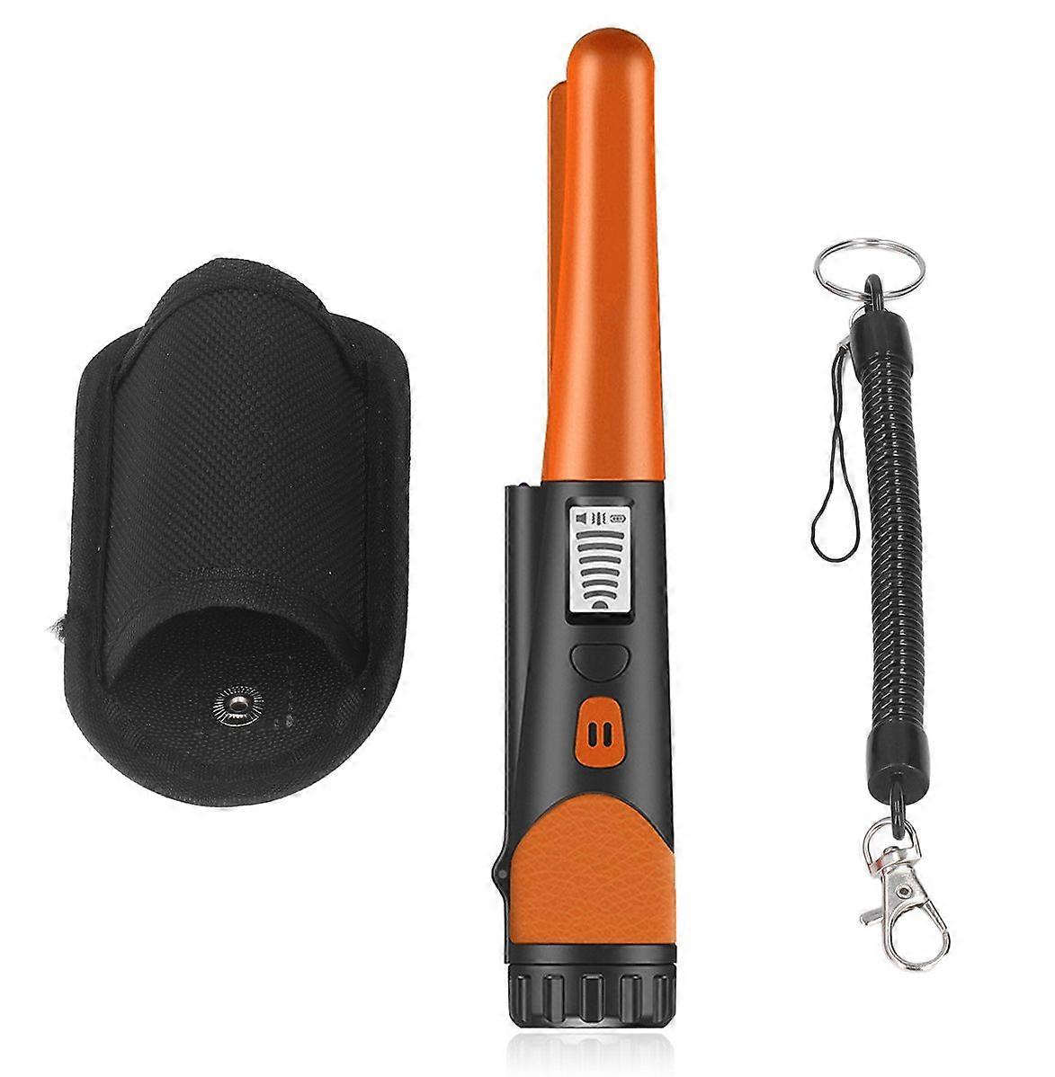 Metal Detector Professional High Sensitivity Portable Handheld Metal Detector with LCD Display Flashlight Function Orange