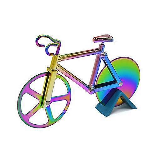 Colorful Sharp Stainless Steel Bike Pizza Cutter for Kitchen Cooking