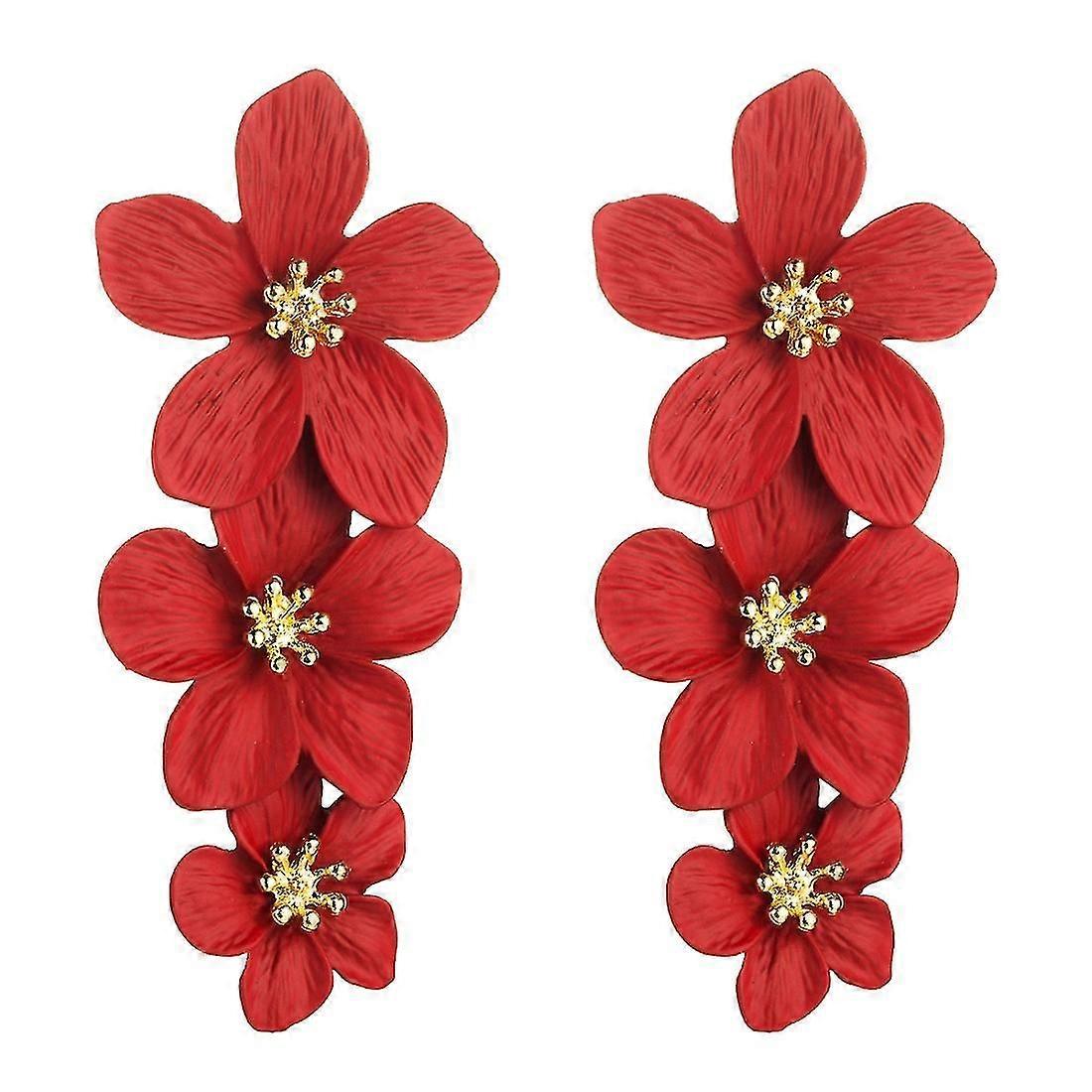 2 Pairs Multilayer Flower Earrings
