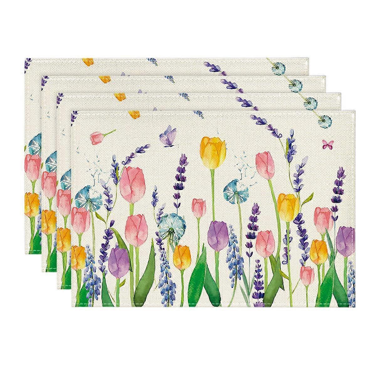 12x18 Inch Lavender Tulip Placemats Set of 4