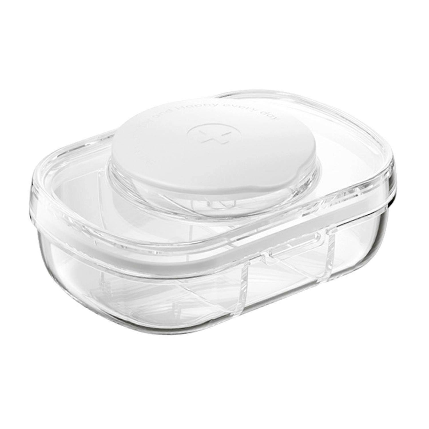 Pill Box Multi-functional Convenient Pill Cutter Portable Transparent Pill Holder for Home Office