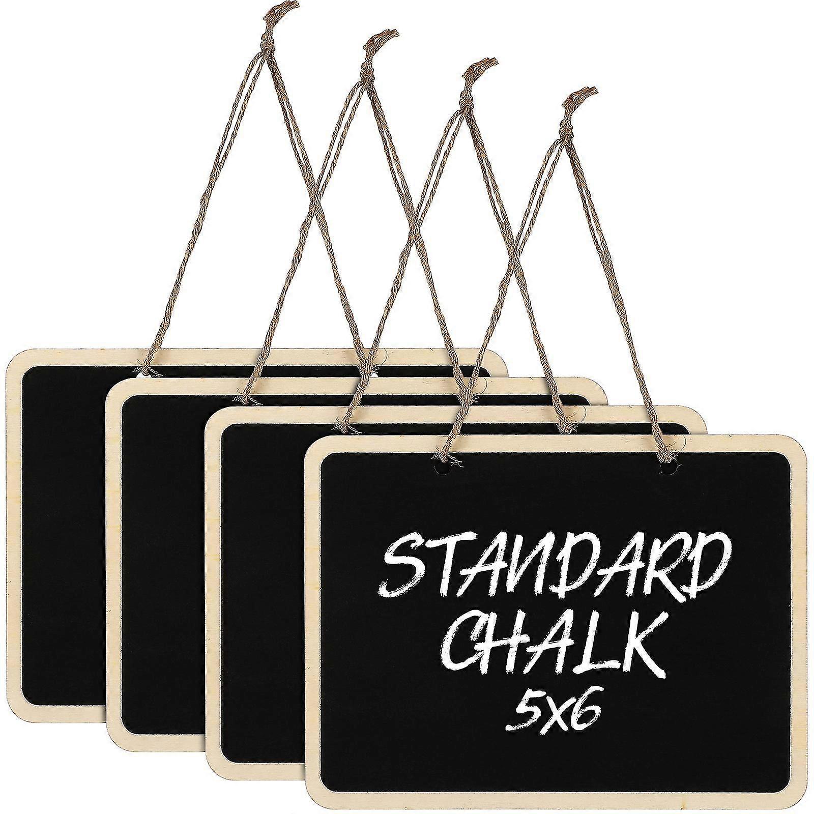 4 Pcs Small Chalkboard Signs Rectangular Double Sided Wooden Blackboard Wedding Party Table Number Place Tag Message Signs Memo Boards