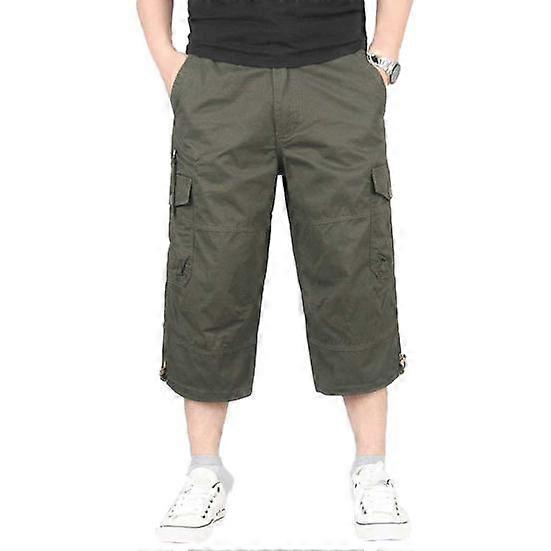 Men Plain Multi Pocket Cargo Shorts Combat Pants Elasticated Trouser Casual Summer