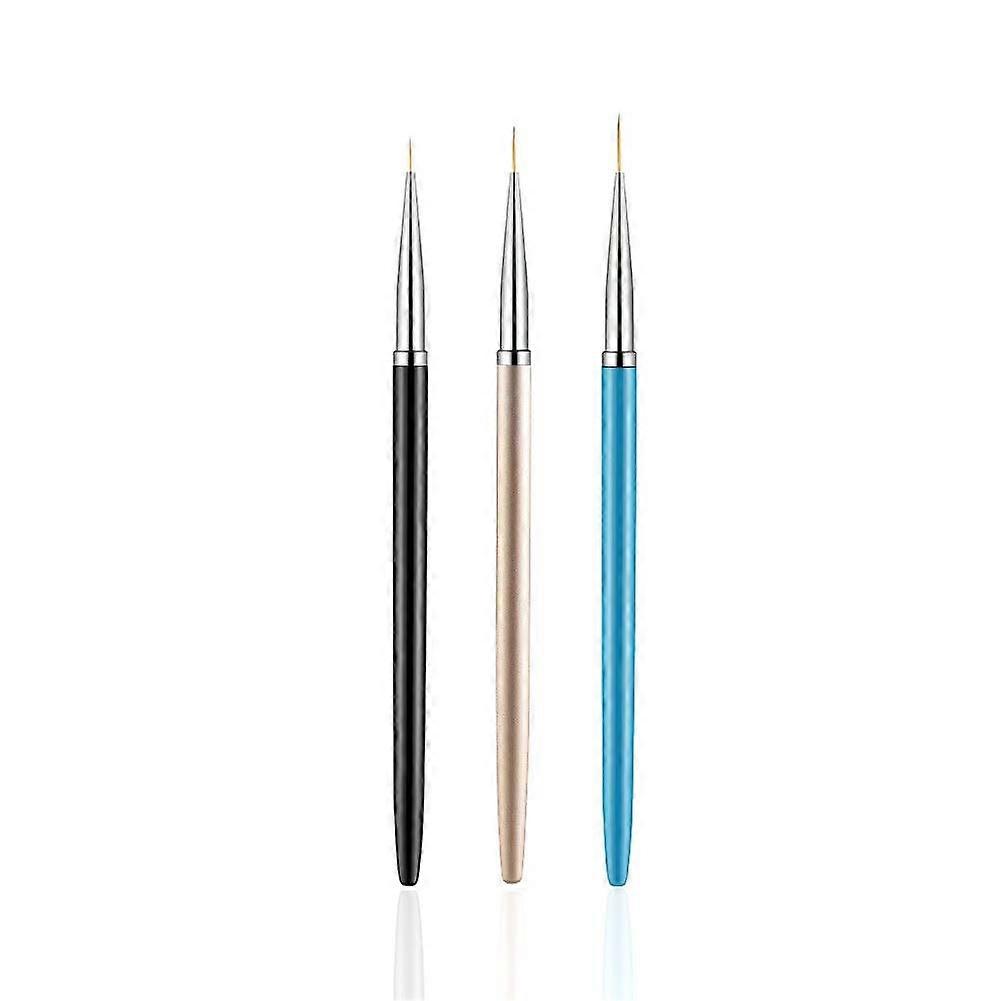 3PCS Nail Art Liner Brushes in 7/9/11mm Sizes