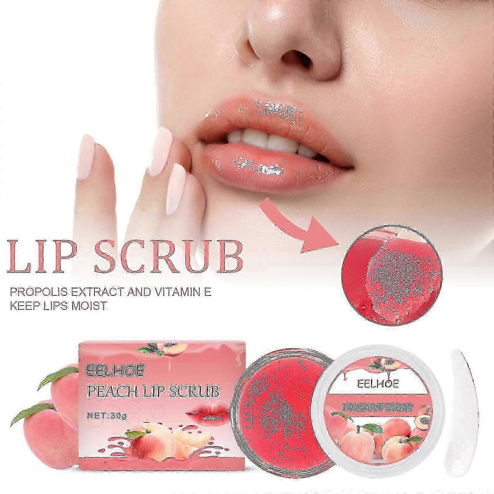 Eelhoe Honey Peach Lip Scrub With A Spoon