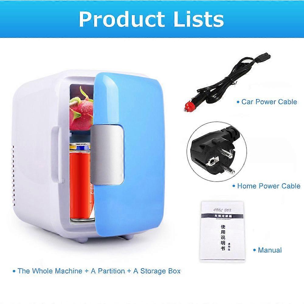 Car Refrigerator 4L Mini Household for Cosmetic Mask Skin Care Products Cold and Warm Dual Use Can Heating Food Preservation