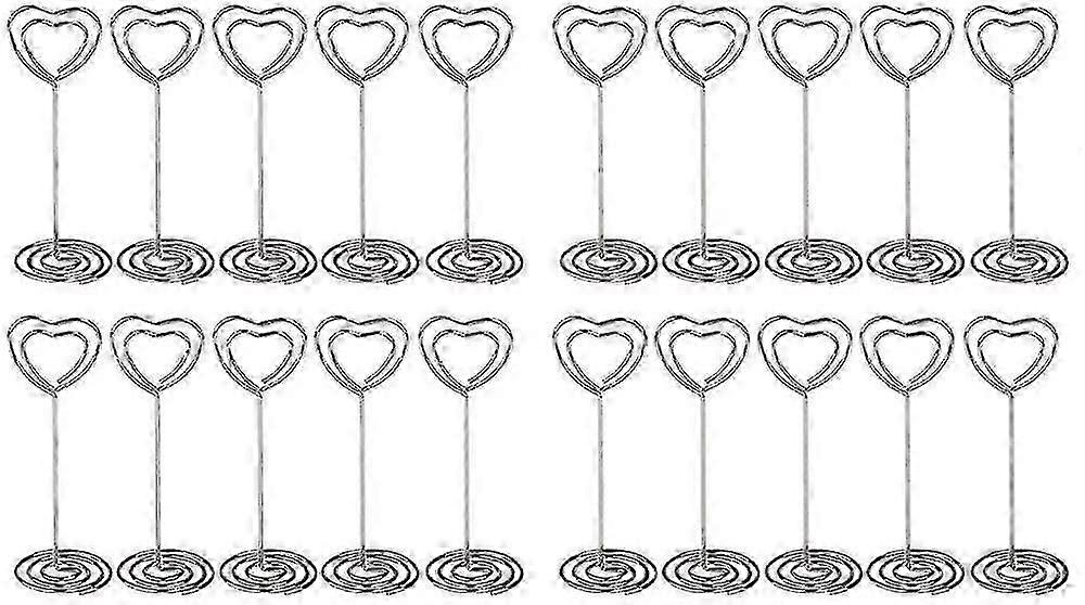 20 X Metal Heart Swirl Photo Memo Note Holder Holder Wedding Name Location Card Holder