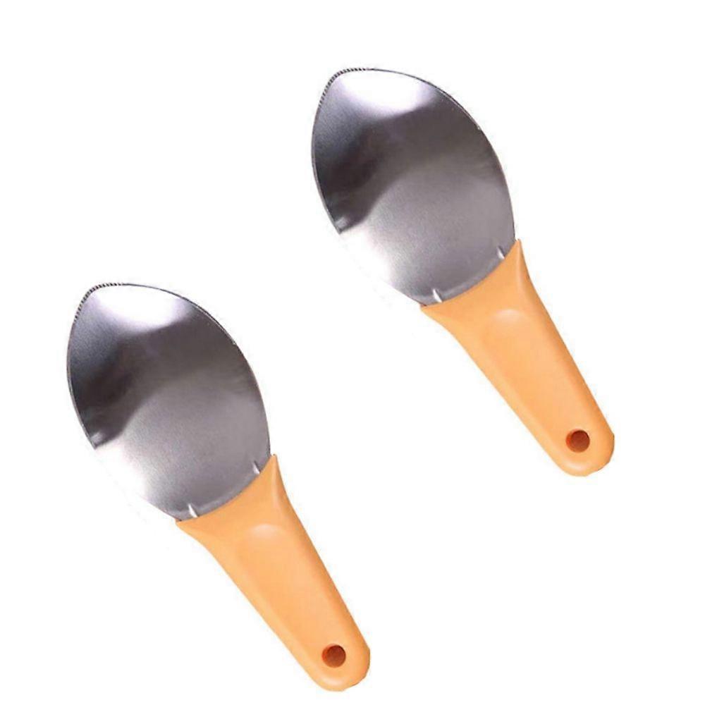 2stk rustfritt stål multifunksjonell kutter, multifunksjonell mango slicer scooping skje