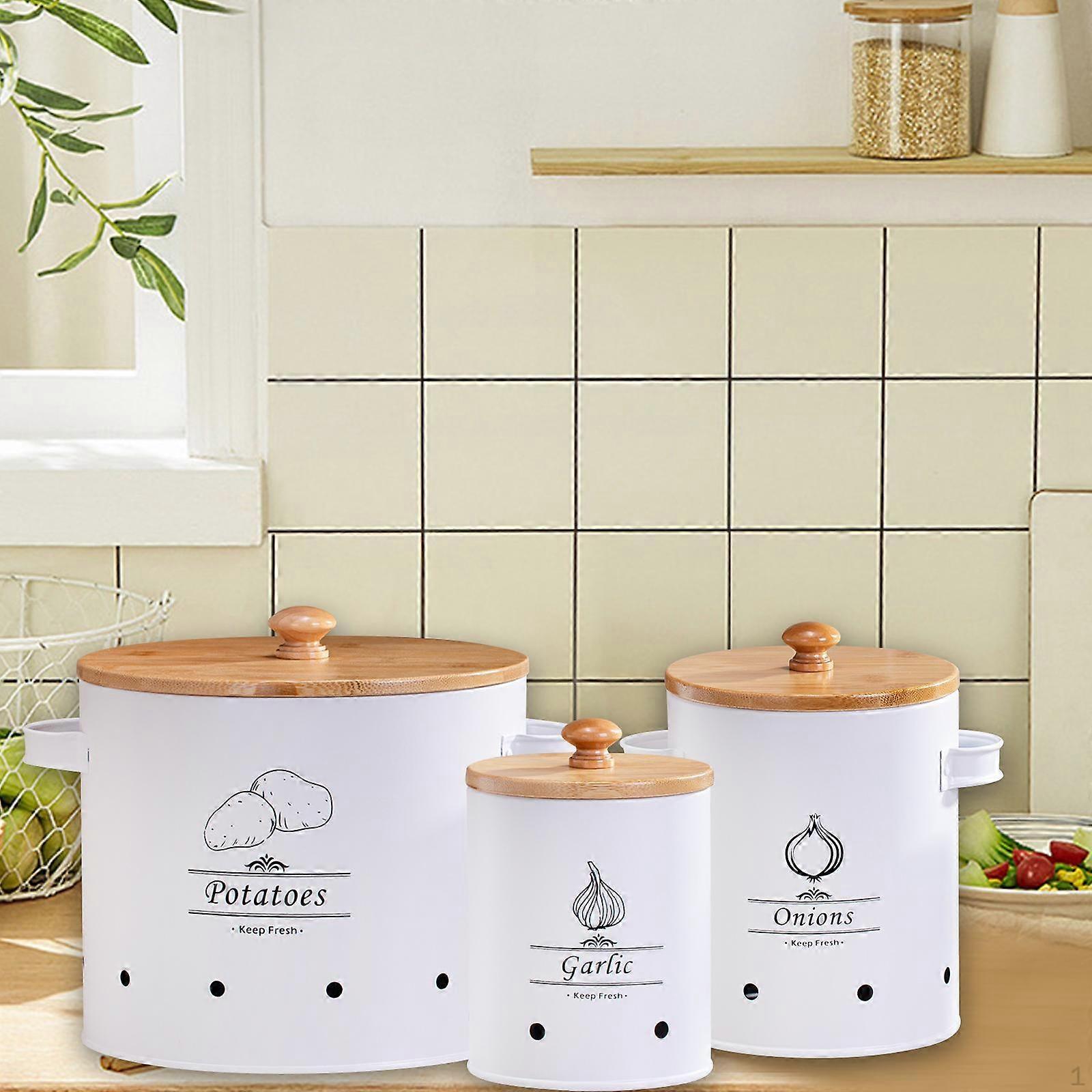 Trio Storage Set for Potatoes, Onions, and Garlic