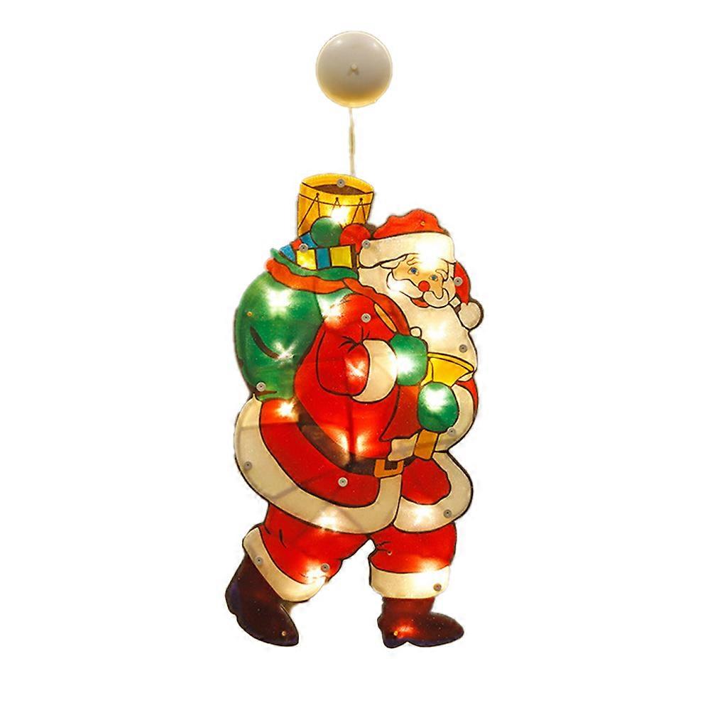 Christmas Window Decoration with Suction Cups, Battery Operated LED Window Hanging Lights for Smooth Surface Adhesion