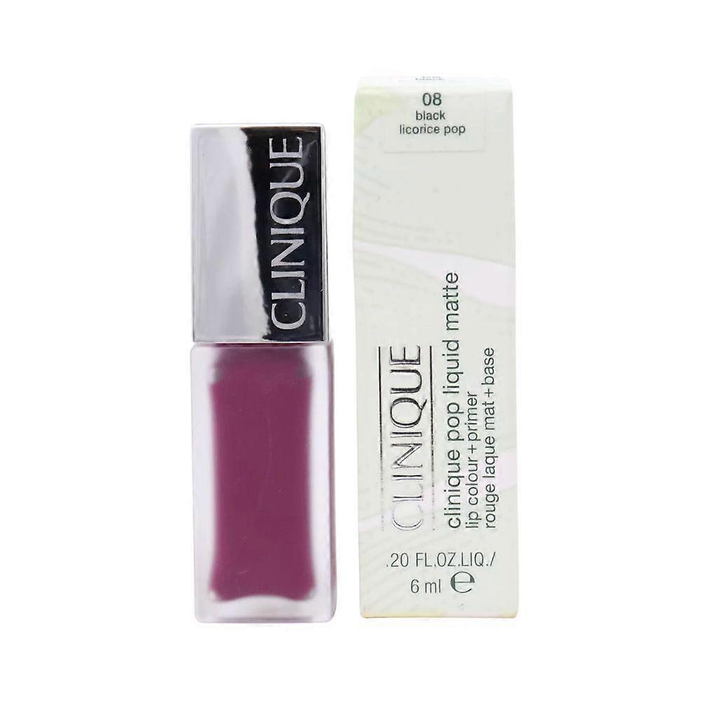 2 x Clinique Pop Liquid Matte Lip Colour and Primer 6ml - 08 Black Licorice Pop