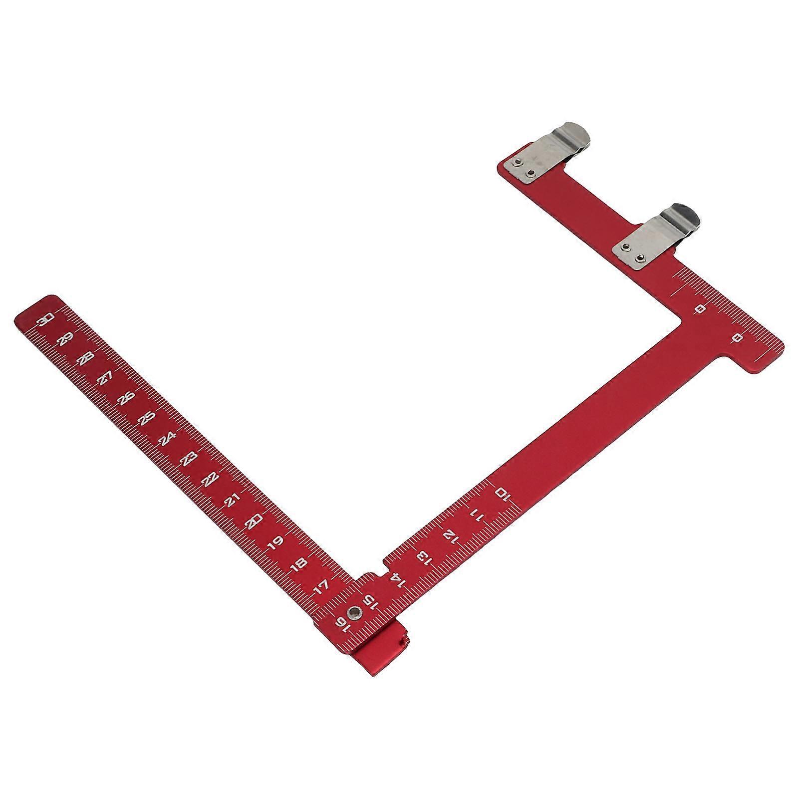 T Shaped Bow Ruler Foldable Design 2 Sided Scale Aluminium Alloy L Bow Measurement Tool for Compound Recurve Bows Black