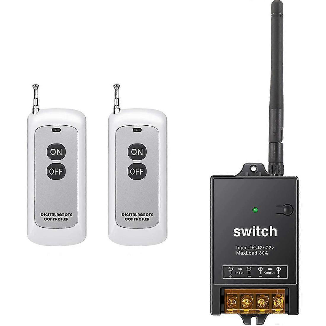 Interruptor de Controle Remoto, DC 12V/24V/48V/72V 40A Relé, Interruptor Sem Fio com Interruptor Remoto de Longo Alcance 984FT