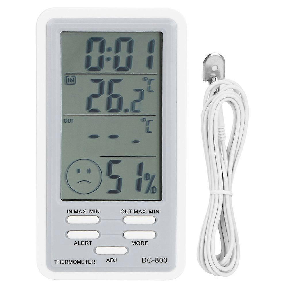 Digital Temperature Humidity Meter Electronic Thermometer Hygrometer with Time Alarm Clock