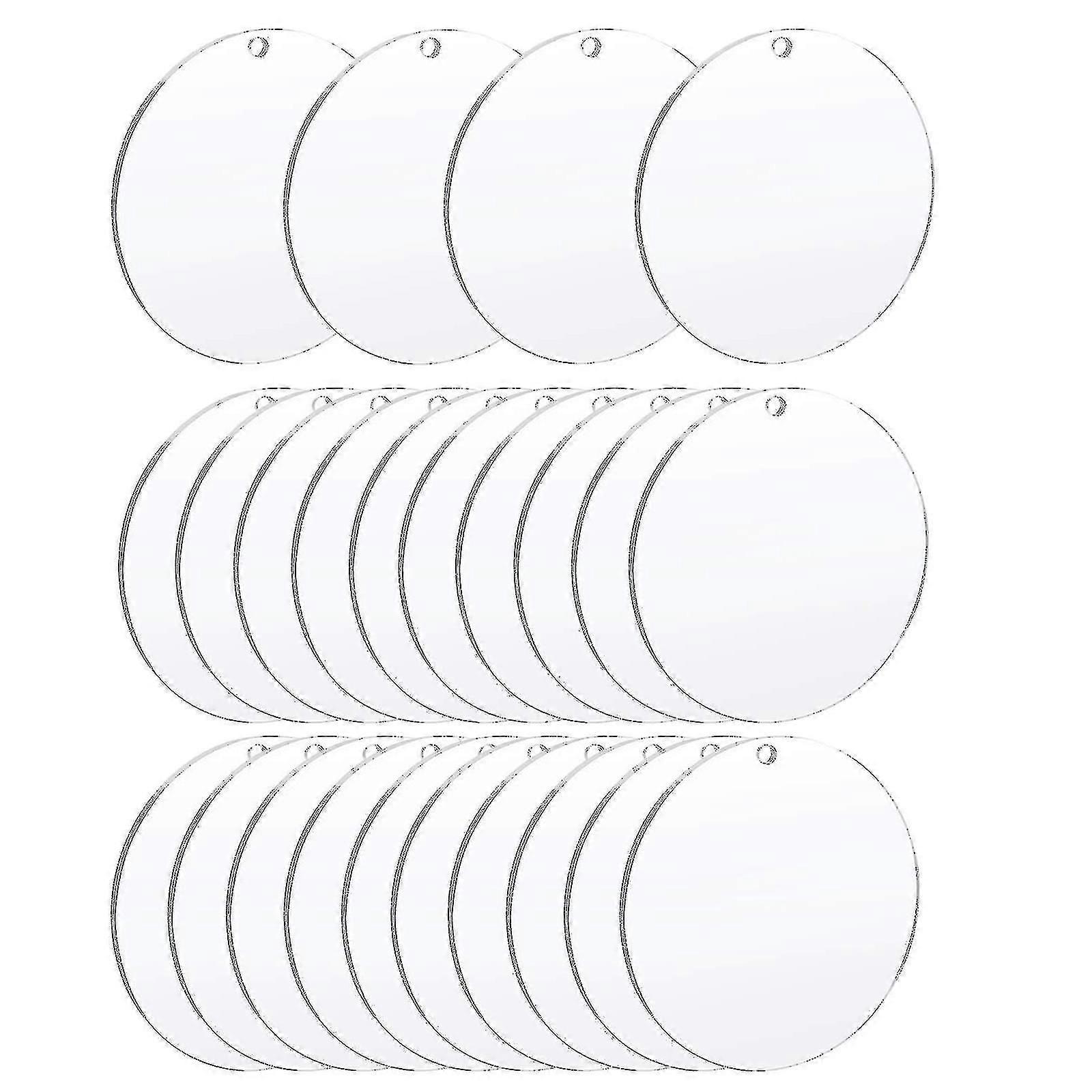 24 Pcs Clear Acrylic Circles Clear Disc Transparent Acrylic Round Disks 2-inch U