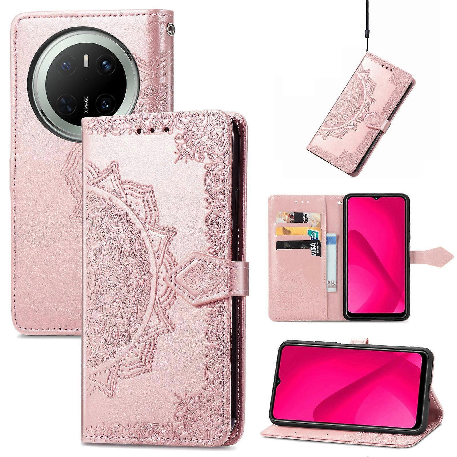 Mandala Flower Embossed Leather Phone Case