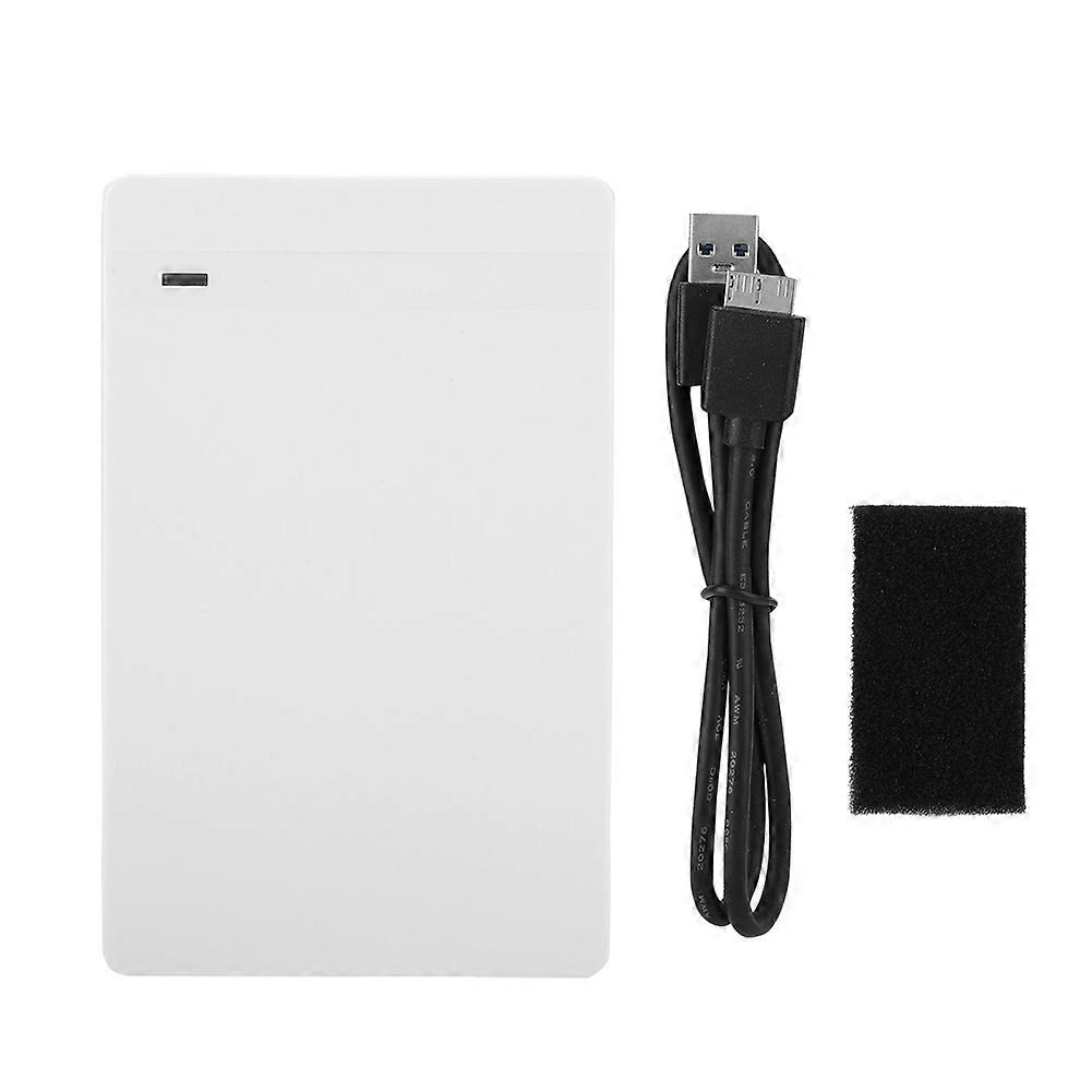 2.5" USB 3.0 SATA Serial 6Gbps Laptop Portable Hard Drive Disk Enclosure SSD HDD Case (White)