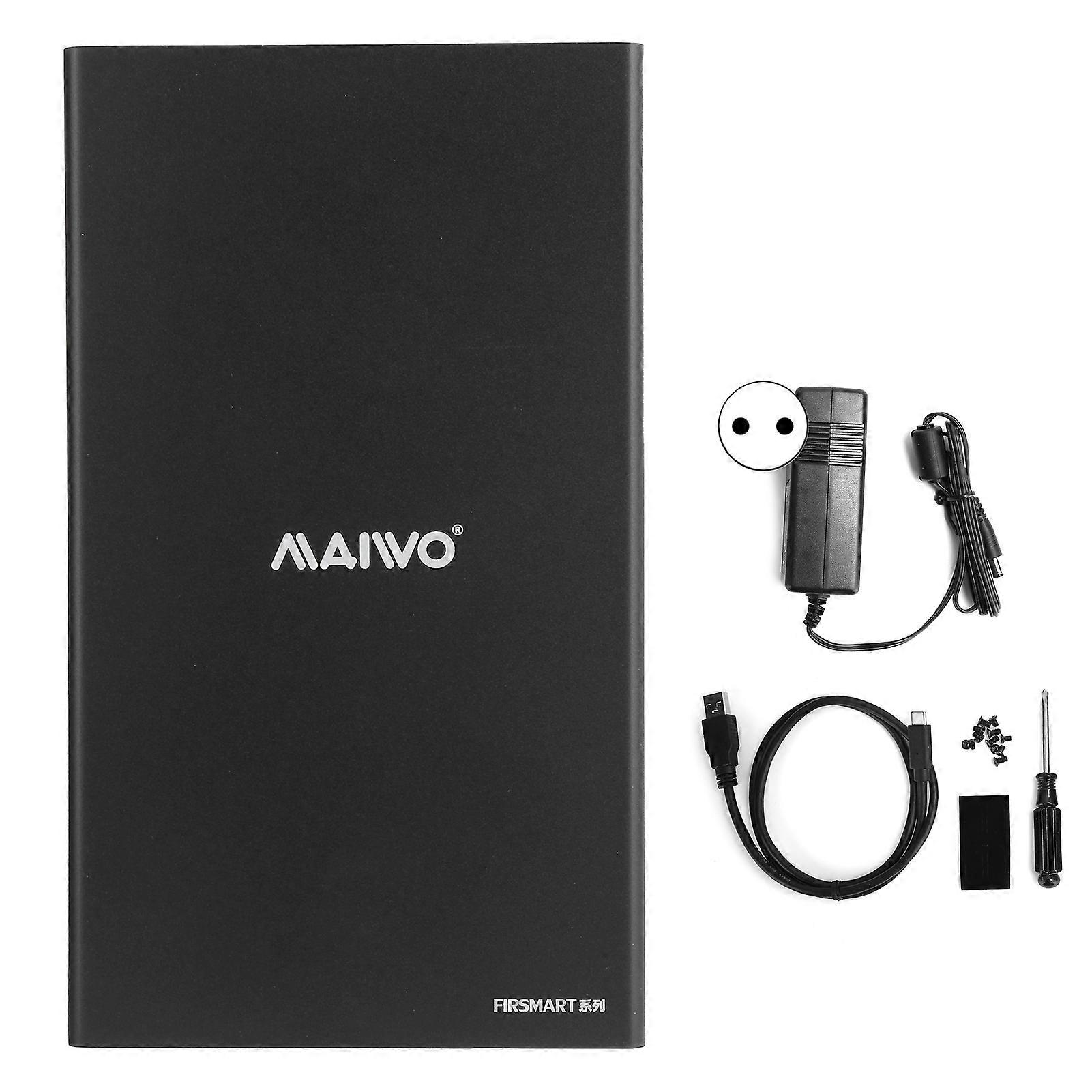MAIWO Type C External Hard Disk Drive Enclosure with USB3.1 HUB Splitter 100‑240V