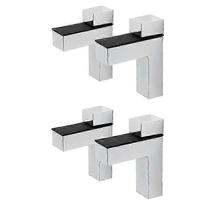 4Pcs Solid Metal Adjustable Wood/Glass Shelf Bracket Wall Mount, Bright Silver Edition