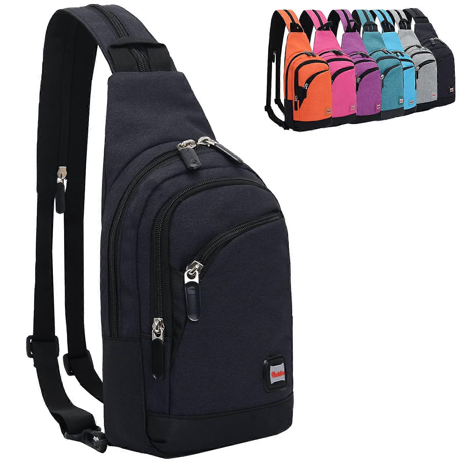 Sling Bag Small Convertible Crossbody Shoulder Chest Casual Daypack with Zipper Strap for Hiking
