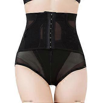 Women High Waist Tummy Control Panties Hooks Girdle Butt Lifter Mesh Body Shaper  color XL