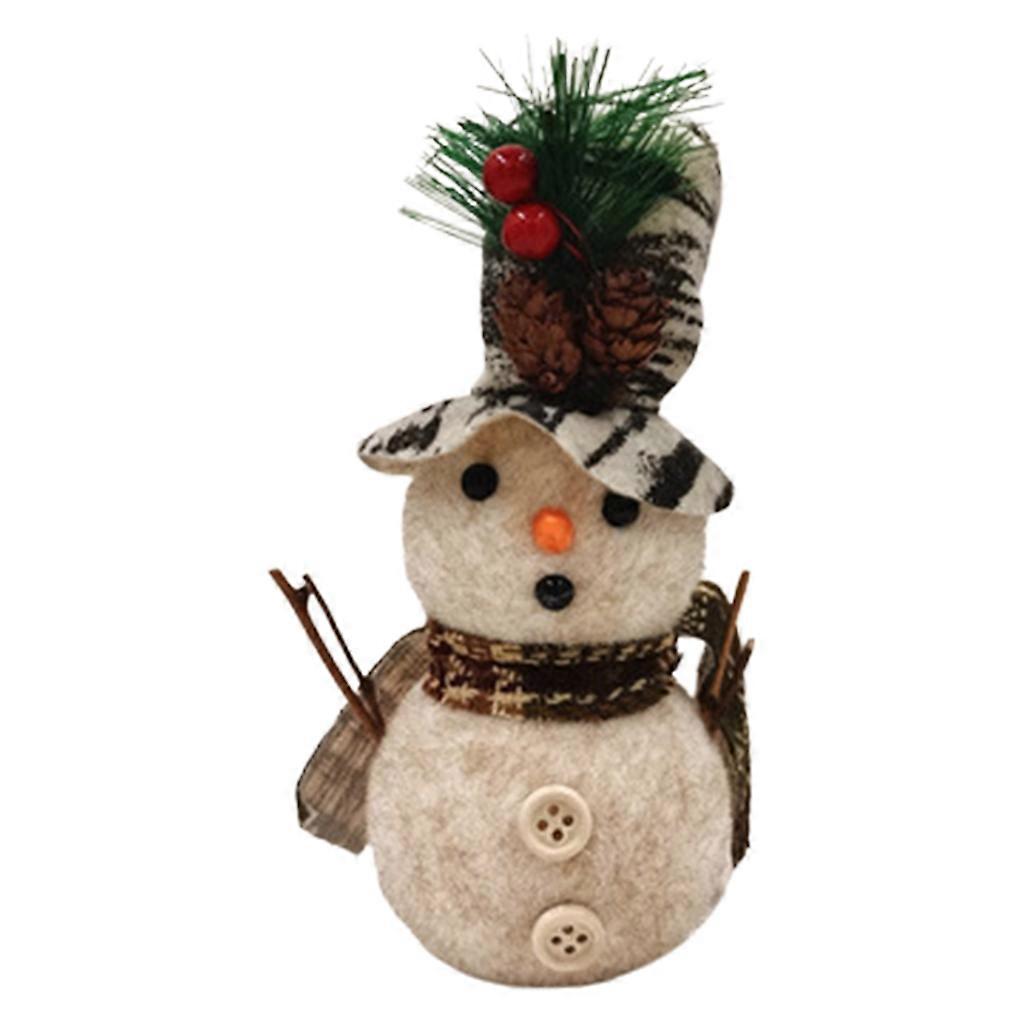 Desktop Sofa Bookcase Bookshelf Dining Table Christmas Plush Snowman Ornaments for Doll Toys Dwarf New Year Party Decors