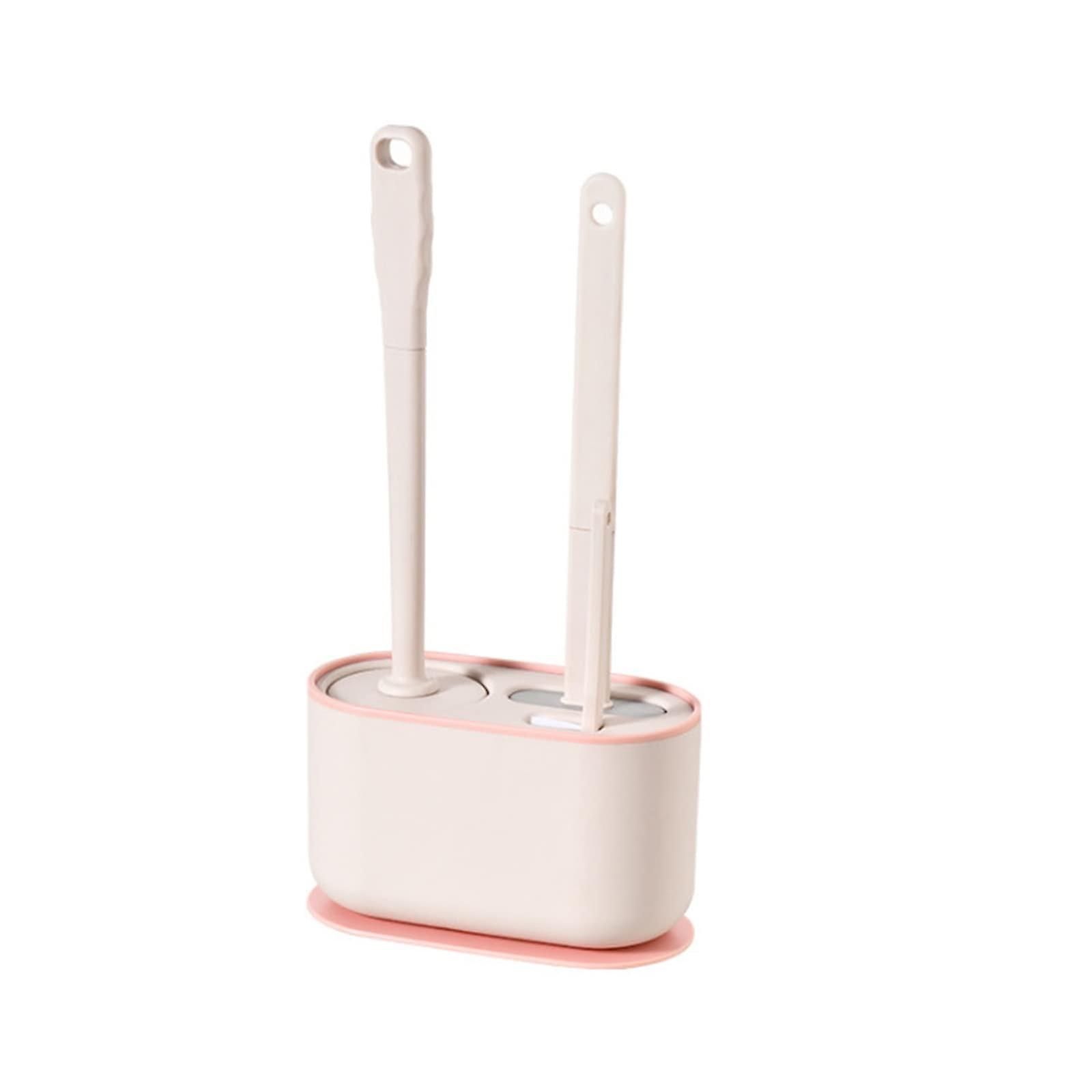 Flexible Compact Toilet Brush and Holder Set for Storage and Organization with Ventilation Slots Base Compact Size
