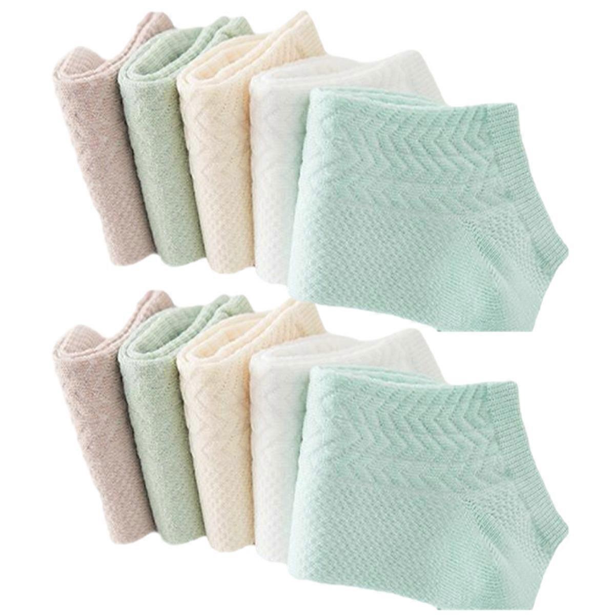 10 par stripete usynlige båtsokker