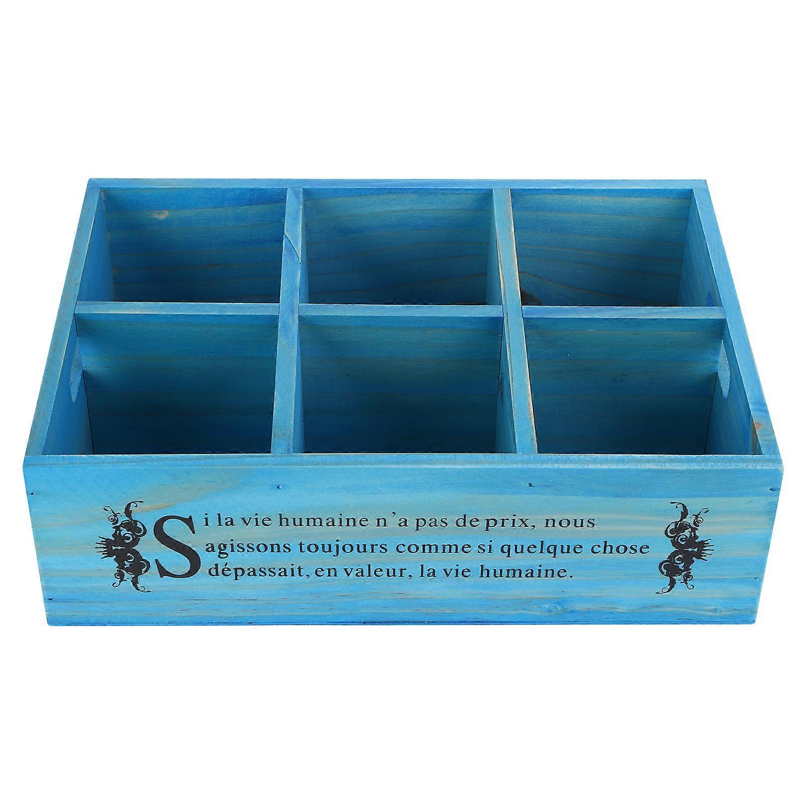 Vintage Wood Organizing Case, Solid Pine Desktop Storage For Office And Home With Retro Appeal