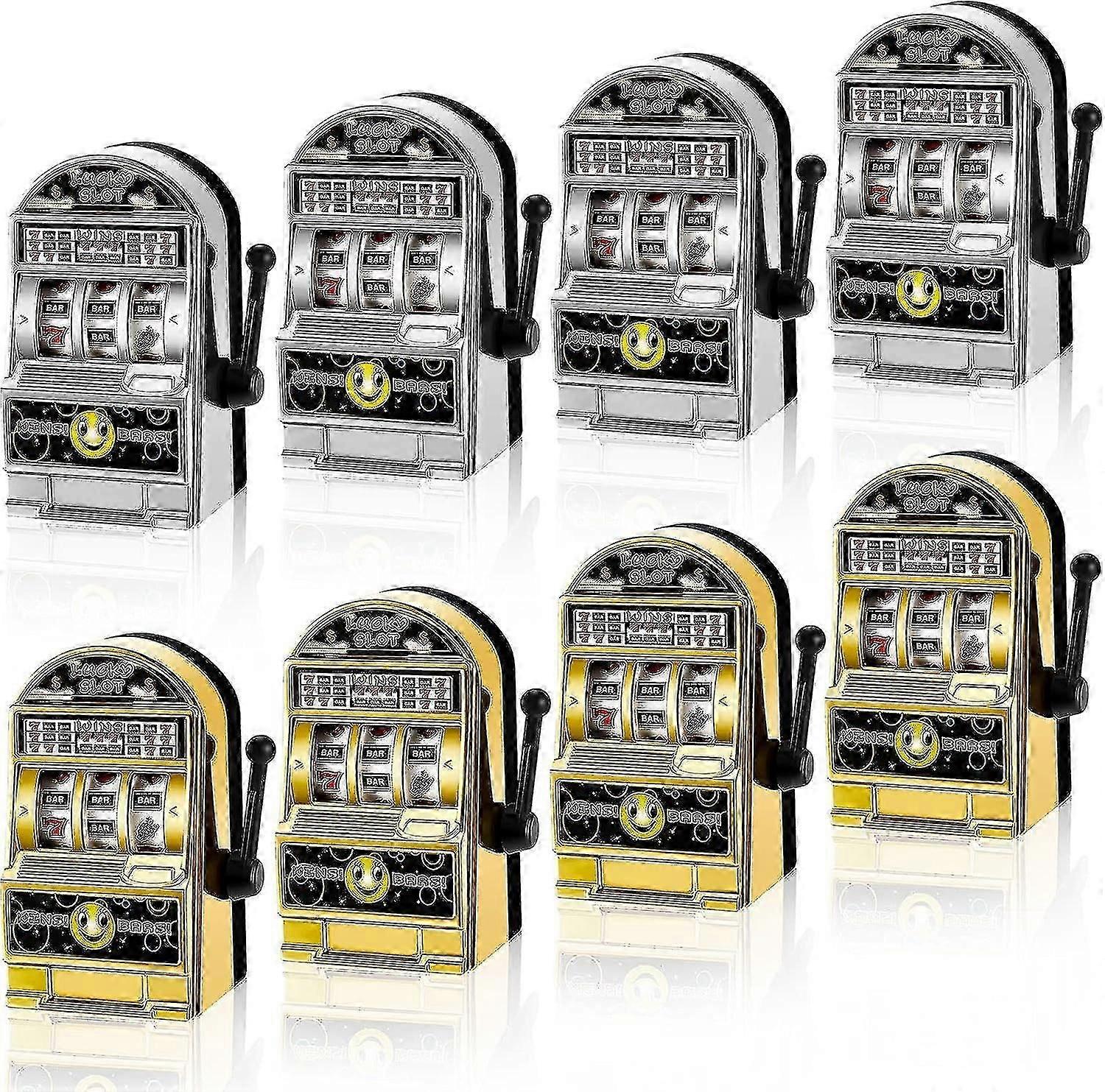 12 pz Slot Machine Banca Mini Slot Machine Giocattolo Con Bobine di Rotazione Argento Dorato Fortunato Slot Machine Bank_ZKD22