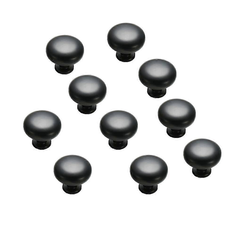 Black Cabinet Handles Set of 10, Small Single Hole Door Pull Knobs for Kitchen and Bedroom, Includes Screws, F(A)